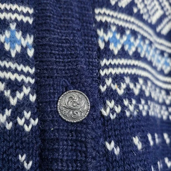 Dale of Norway Wool Cardigan Birdseye Fair Isle Nordic Sweater Women's Size 42 - Picture 6 of 6